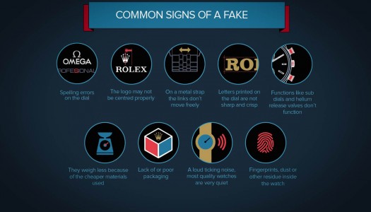 Infographie : Comment détecter les fausses Rolex, Omega et Tag Heuer