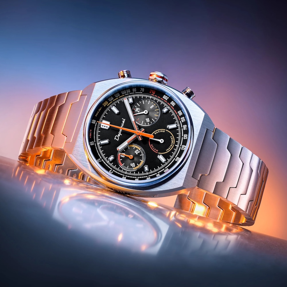 La Depancel Allure Mécaquartz avec son bracelet intégré et son design inspiré du sport automobile
