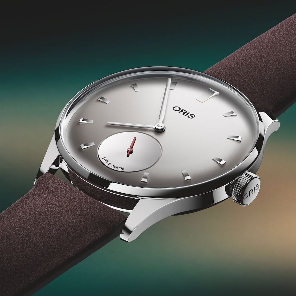 Oris Hölstein Edition 2026 avec cadran gris et petite seconde miroir de 39,5 mm.